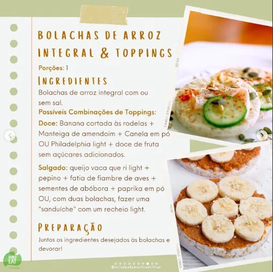 Bolachas de Arroz Integral & Toppings