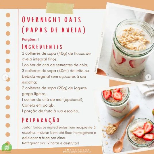 Overnight Oats (Papas de Aveia)