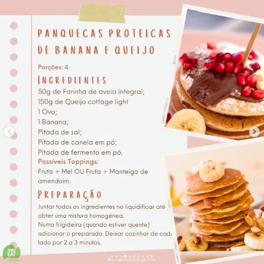 Panquecas Proteicas de Banana e Queijo