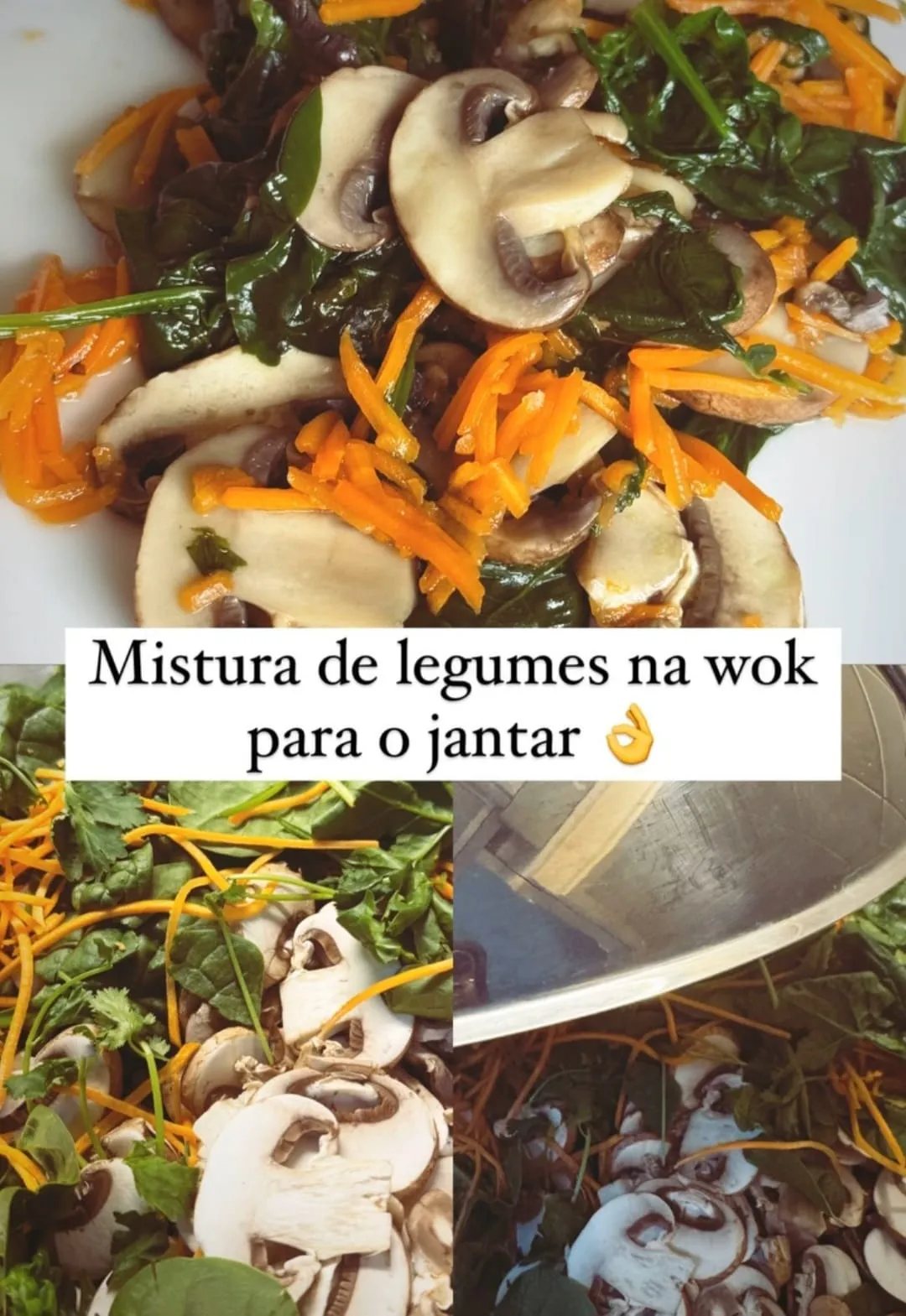 Mistura de legumes na wok para o jantar