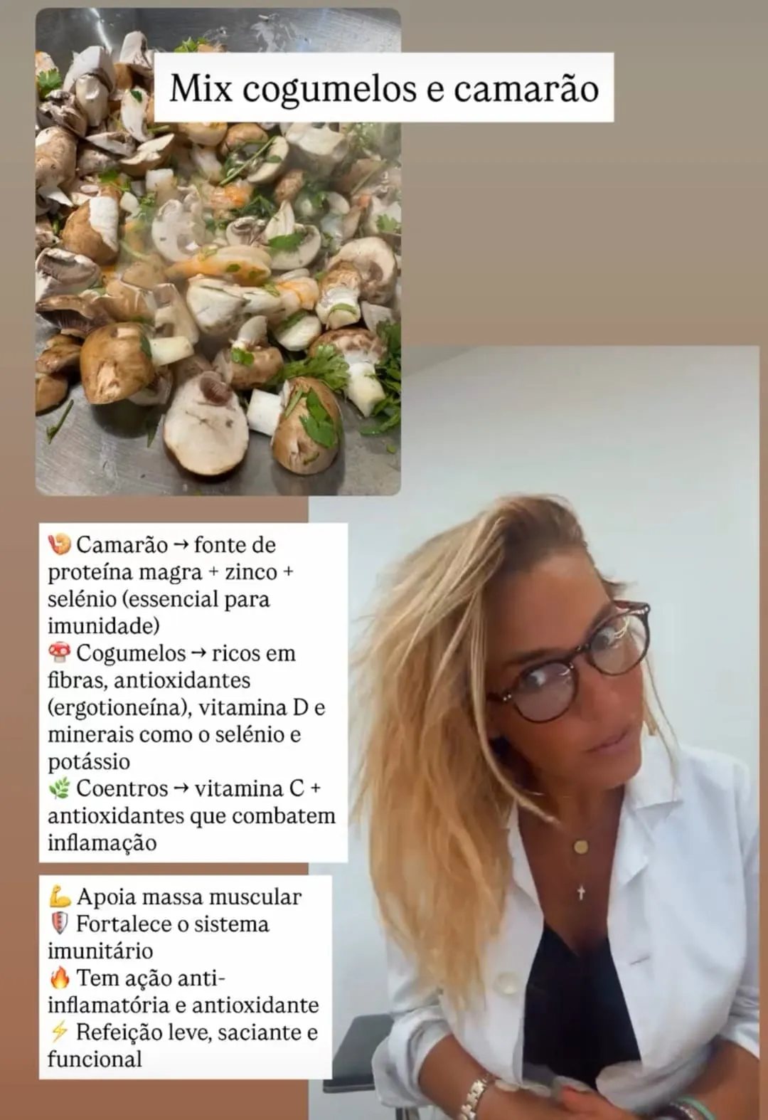 Mix cogumelos e camarão