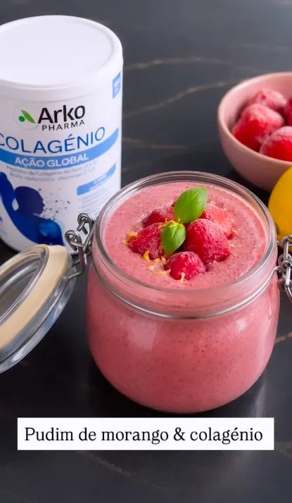 Pudim de Morango & Colagénio